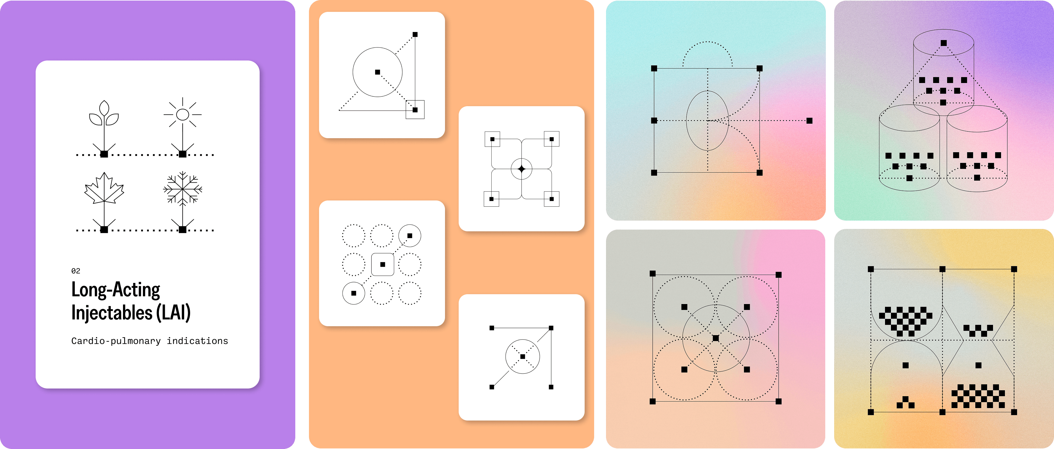 Streetside billboard with flyposters of the Batch.Works brand and illustrations