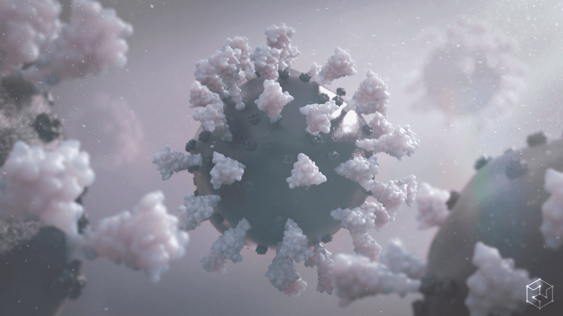 3D rendering of COVID-19 coronavirus. Stylistic representation for covid testing client, fda approved at home testing.