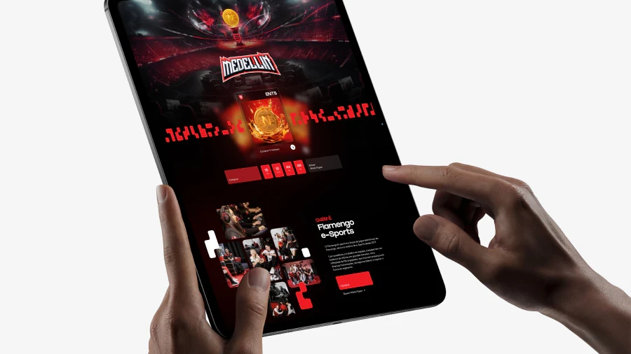Página interna do site da Medellin Games pela Wama
