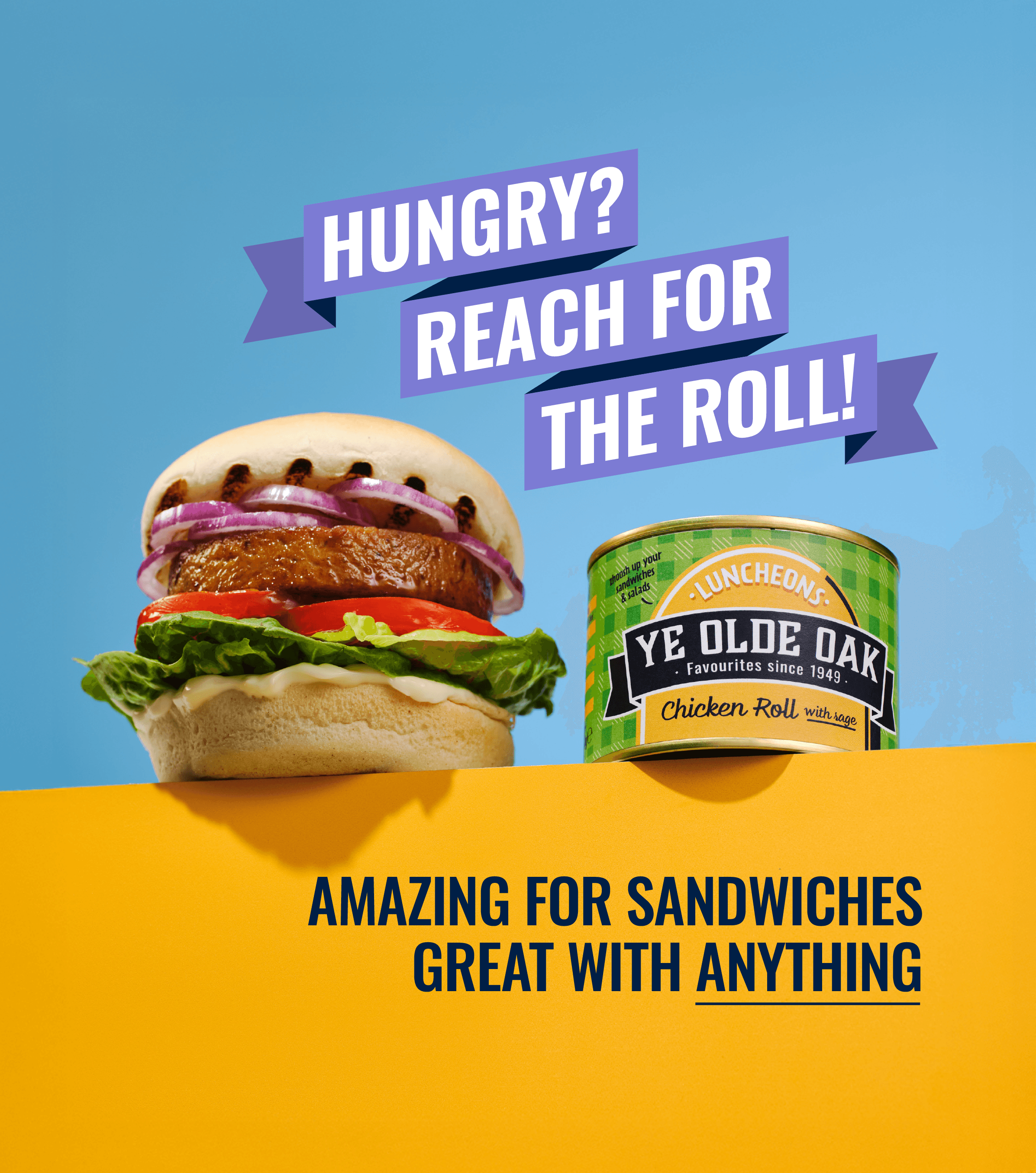 Ye Olde Oak Luncheons Advertising Campaign "Hungry? Reach for the roll!"