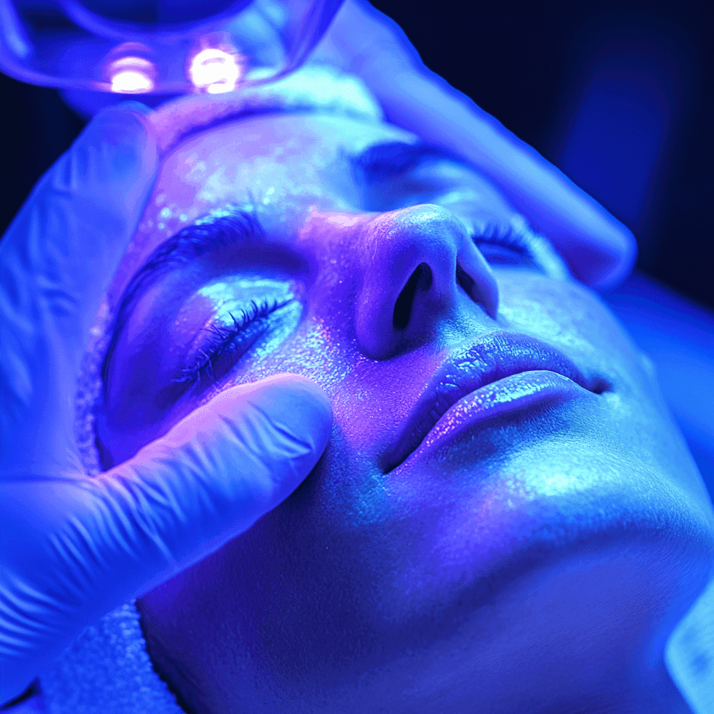 Profesjonalny zabieg fototerapii dla odmłodzenia skóry.