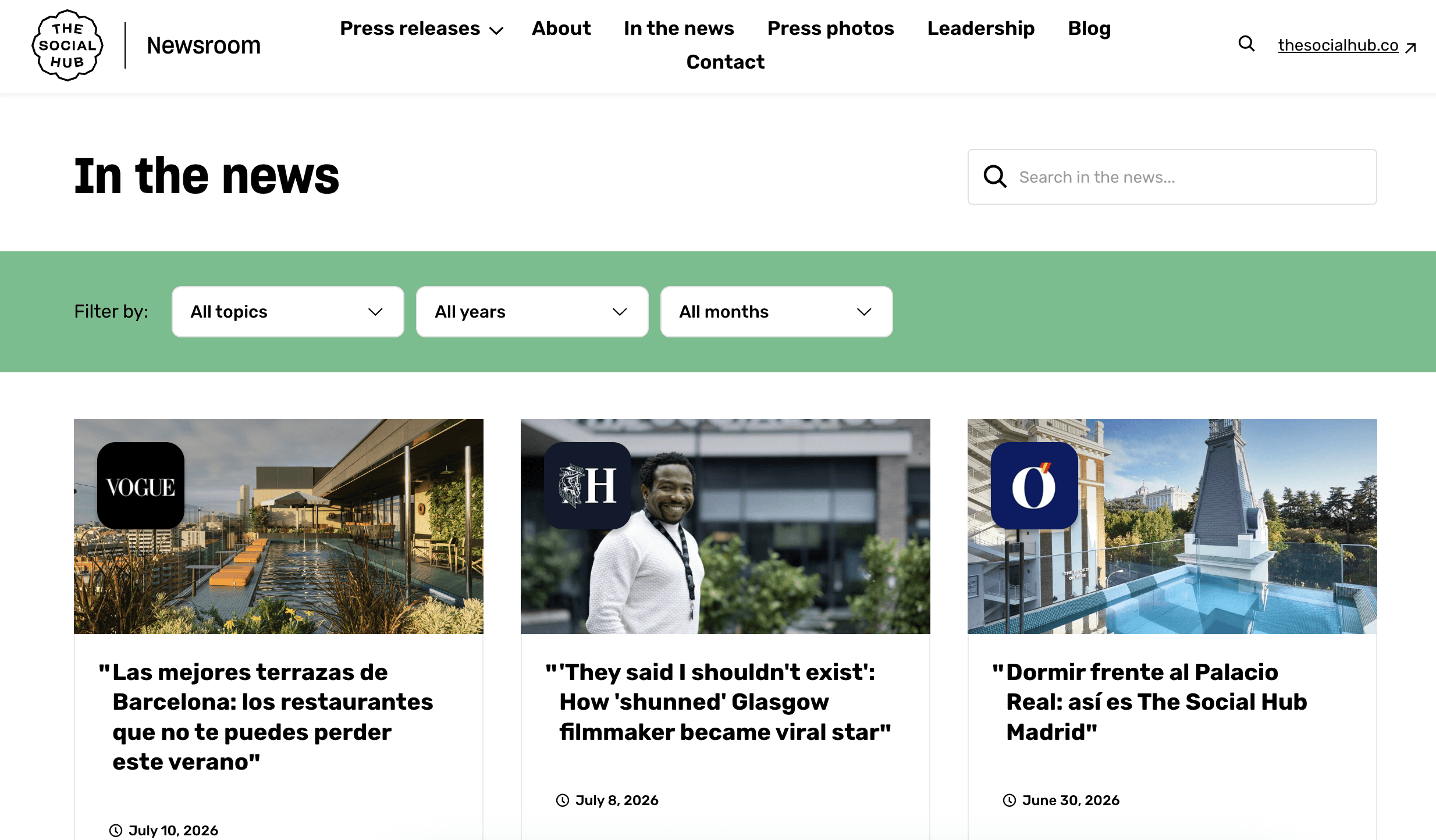 The Social Hub newsroom