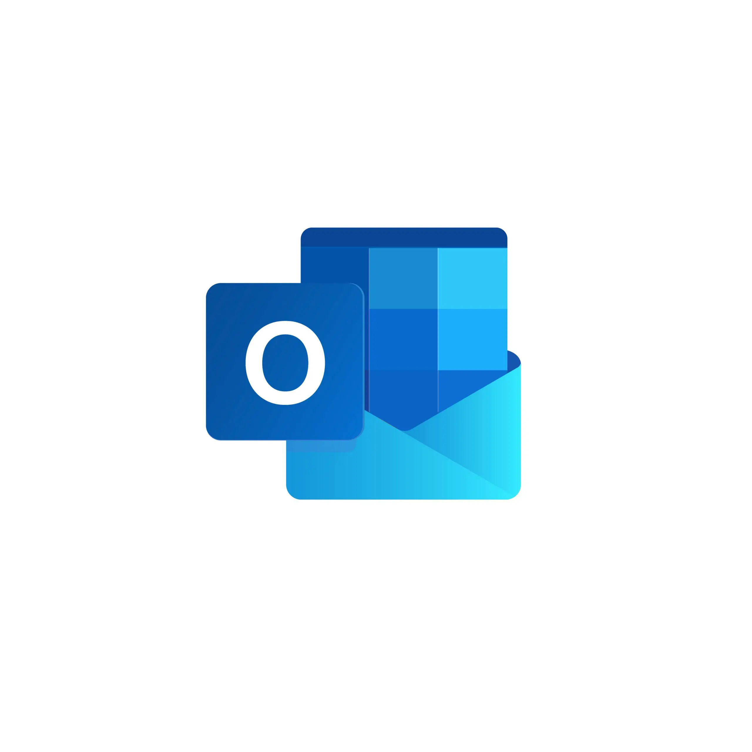 Logo Outlook pour automatiser emails, réponses et suivi de boîte mail.