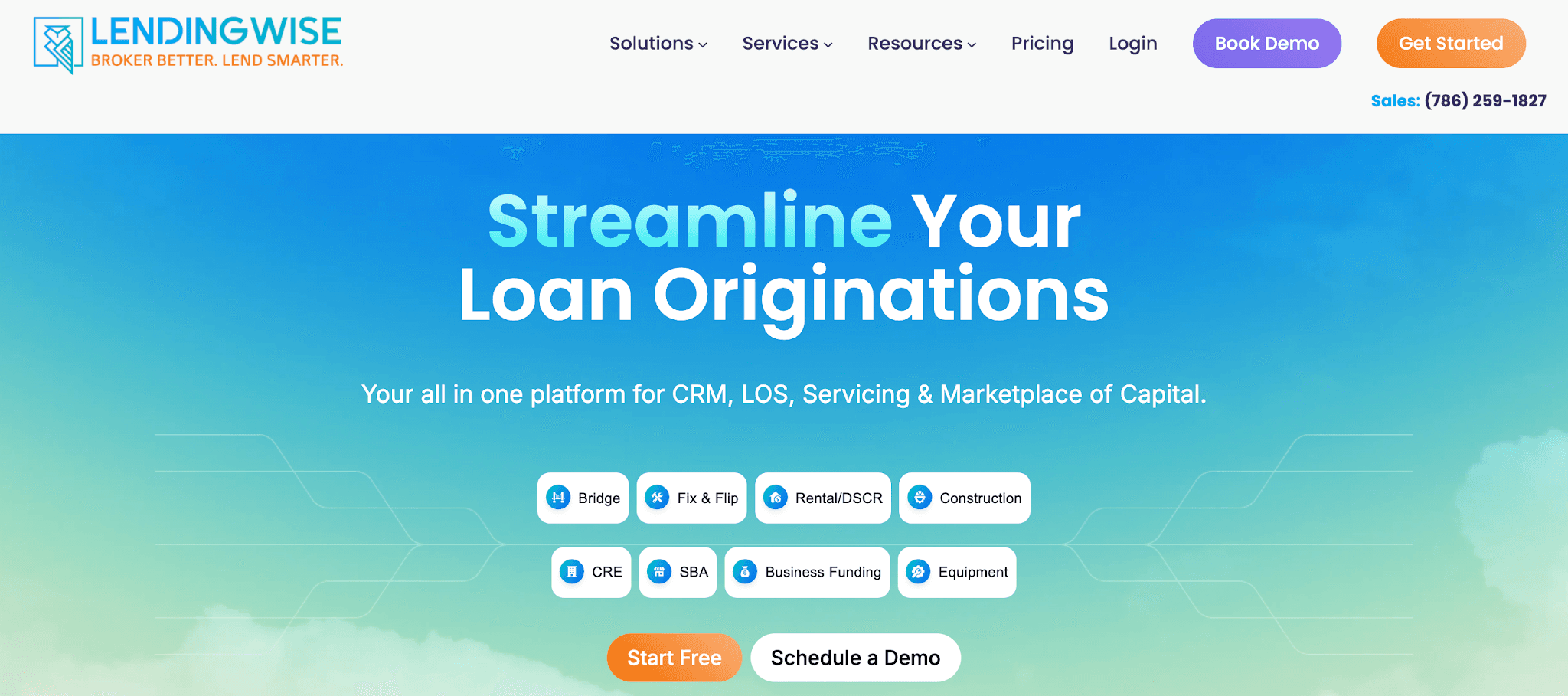 LendingWise website homepage