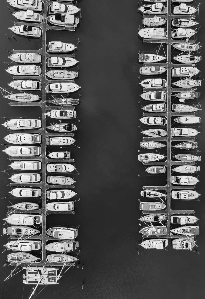 Yachts moored in Auckland Harbour, New Zealand, a destination frequently visited by private jet travellers