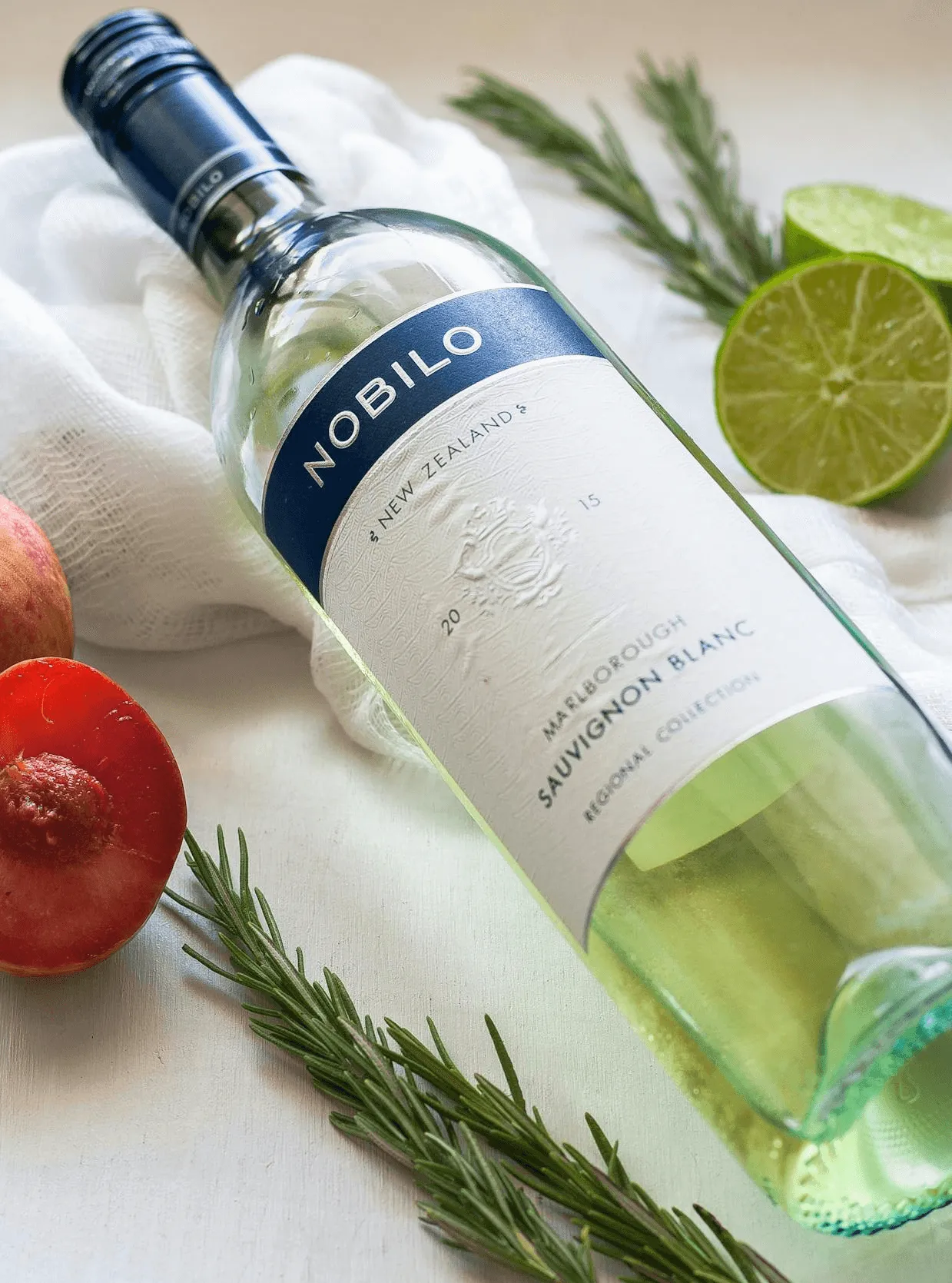 A bottle of white wine