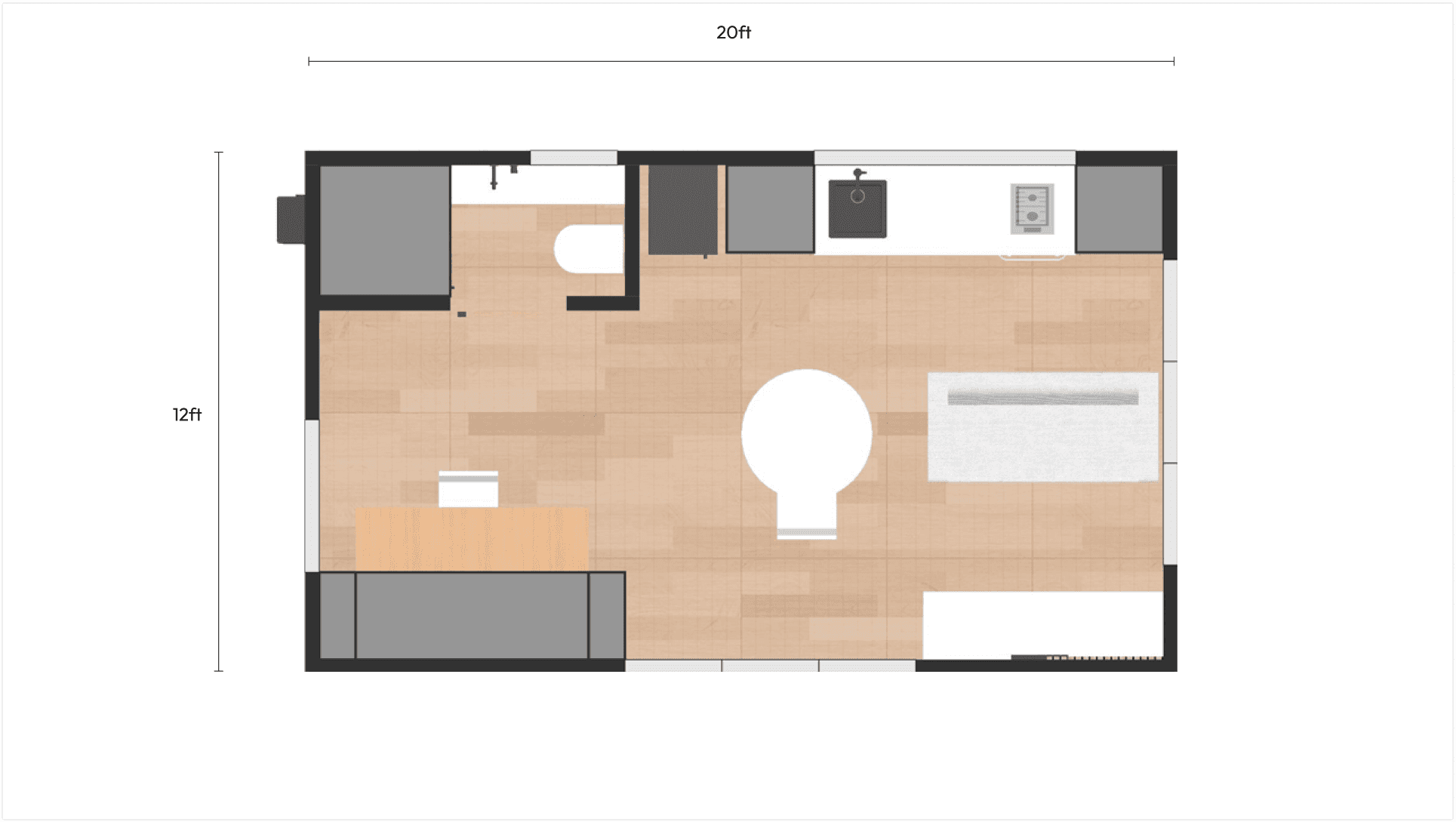 single story 12x20 tiny house floor plans
