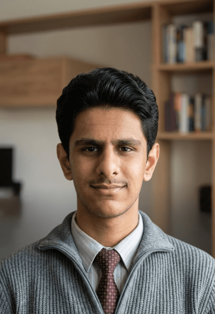 Portrait of portfolio creator – front view