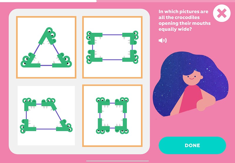 Angles: identify shapes where all angles are equal