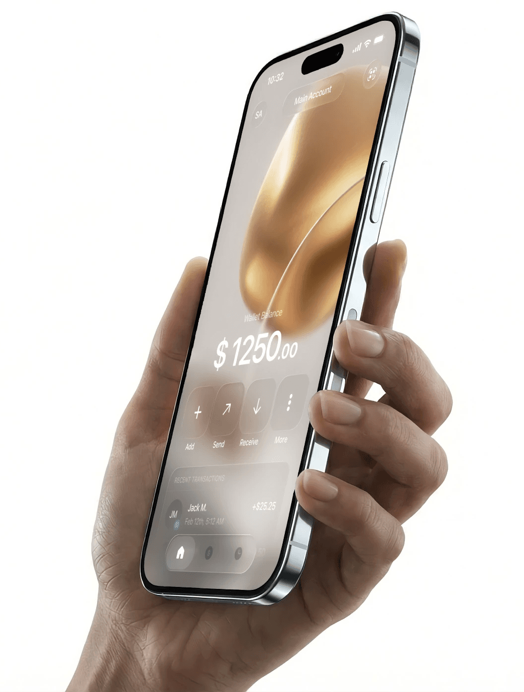 Handheld Iphone showing Charter App