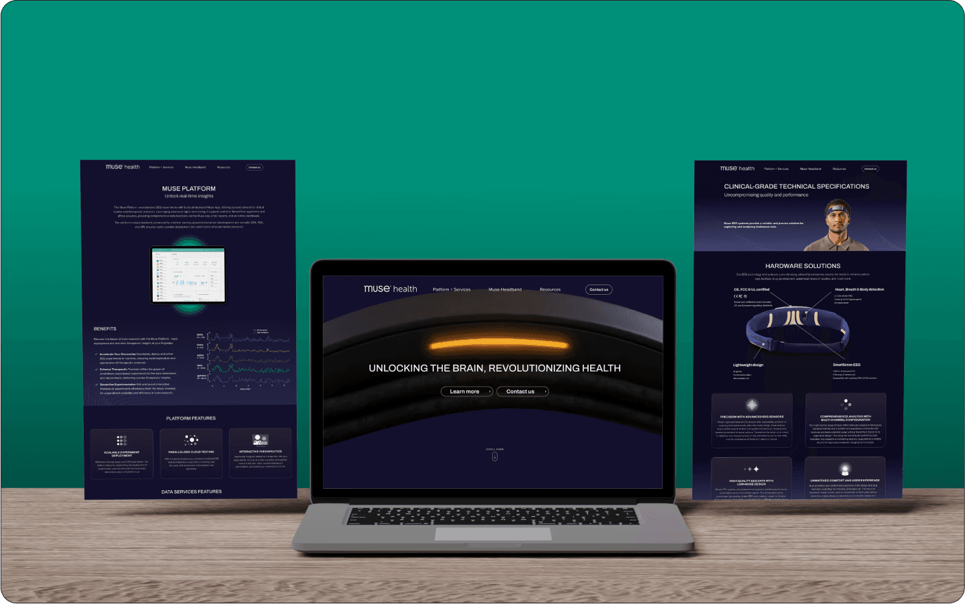 Shopify landing page designed and developed for Muse storefront