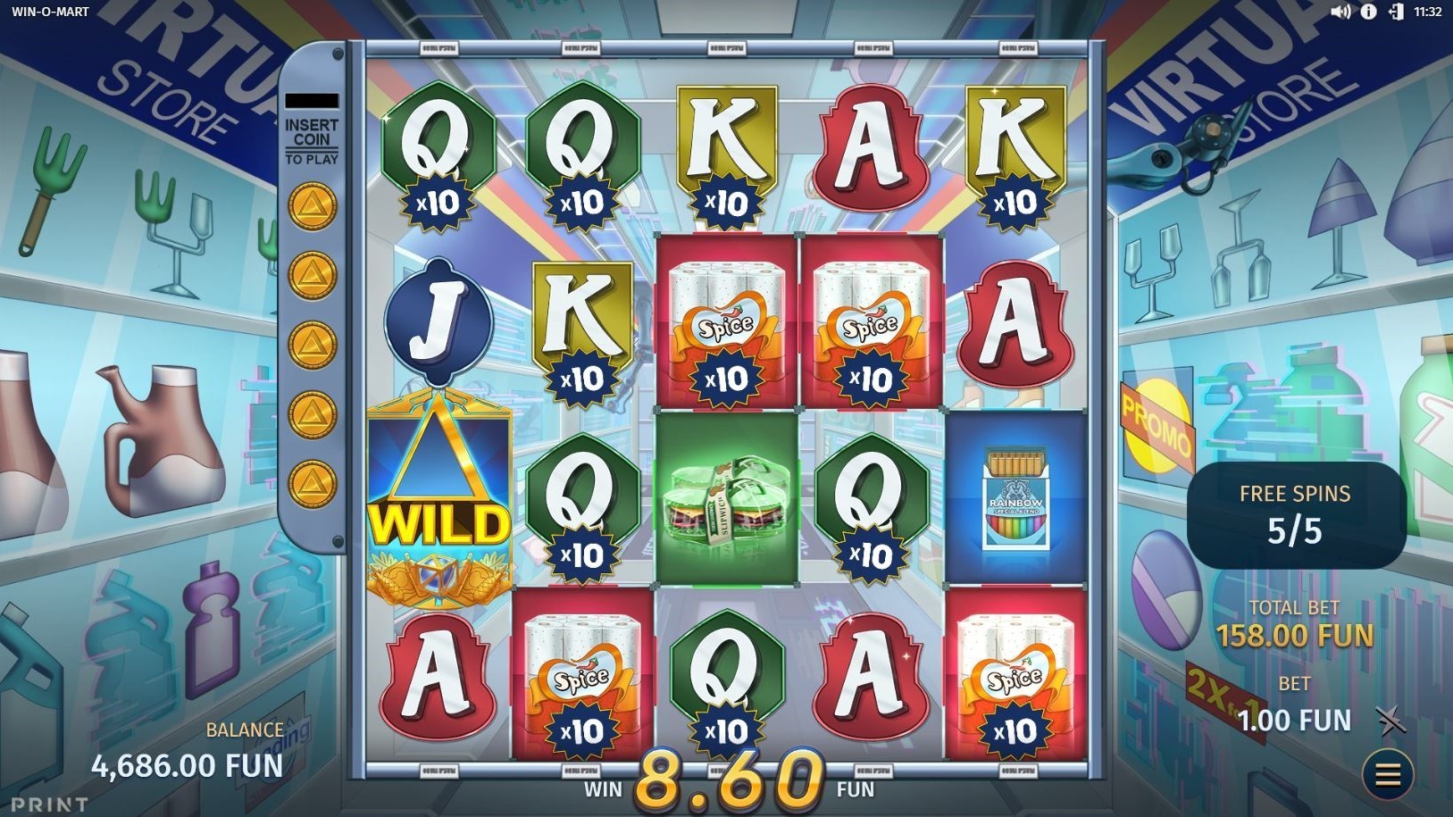 Win-O-Mart — free spins en action