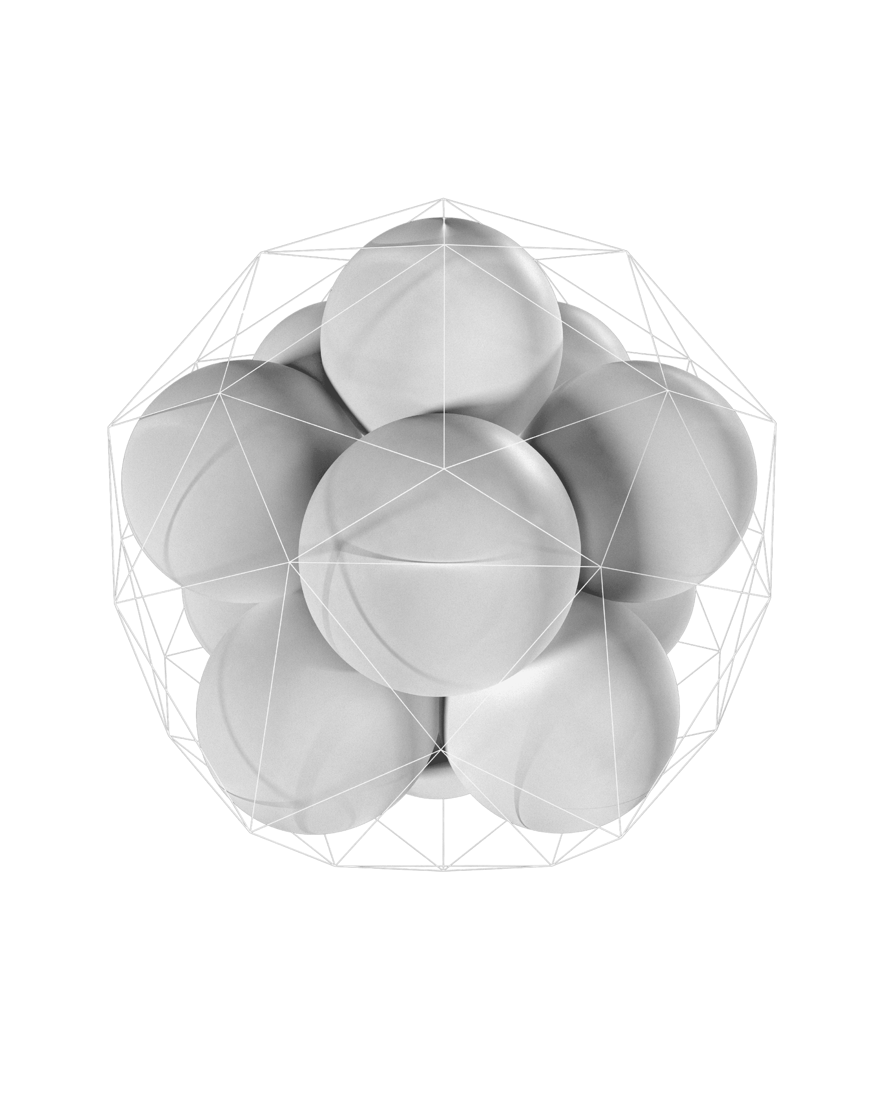 Structure 3D interconnectée illustrant la combinaison d'audit et d'architecture de contenu LLM-friendly par l'agence GEO 0.1Lab.