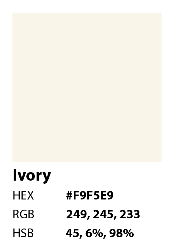 color swatch info ivory