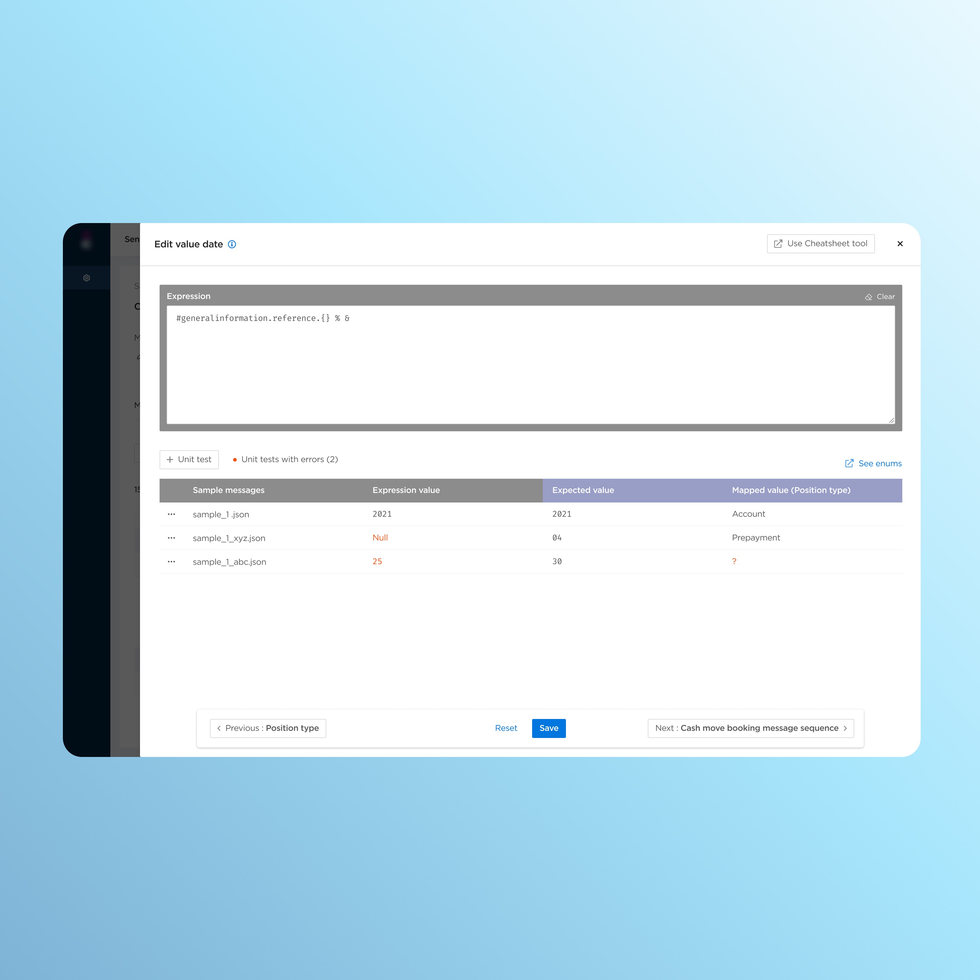 Two screens from a fictional AI mobile app on an orange gradient background