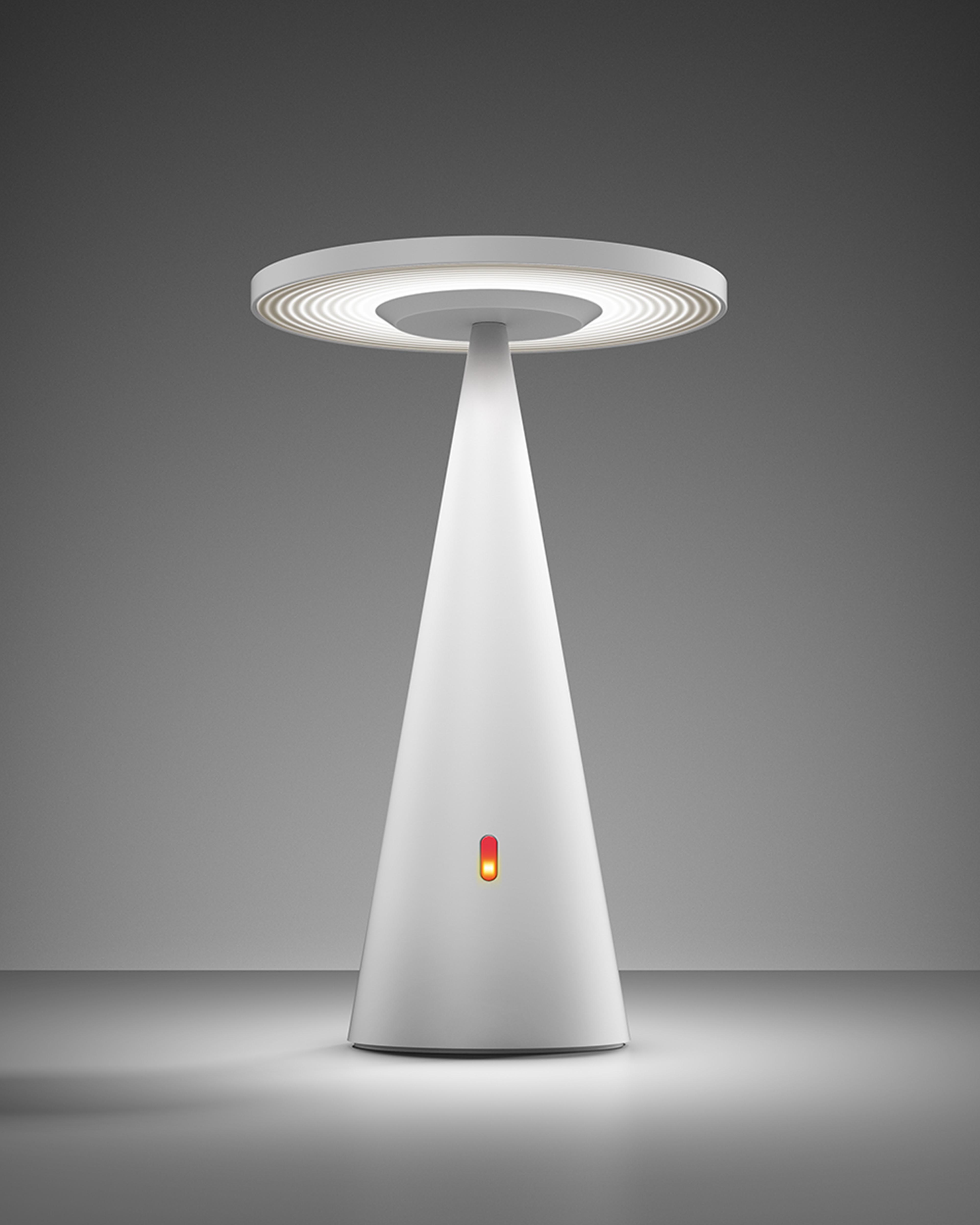 Rendering di Lampada Artemide bianca in ambiente moderno e minimalistico