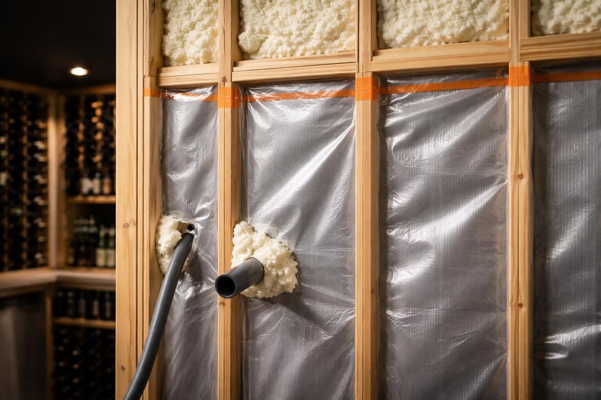 Wine cellar insulation and vapor barrier requirements