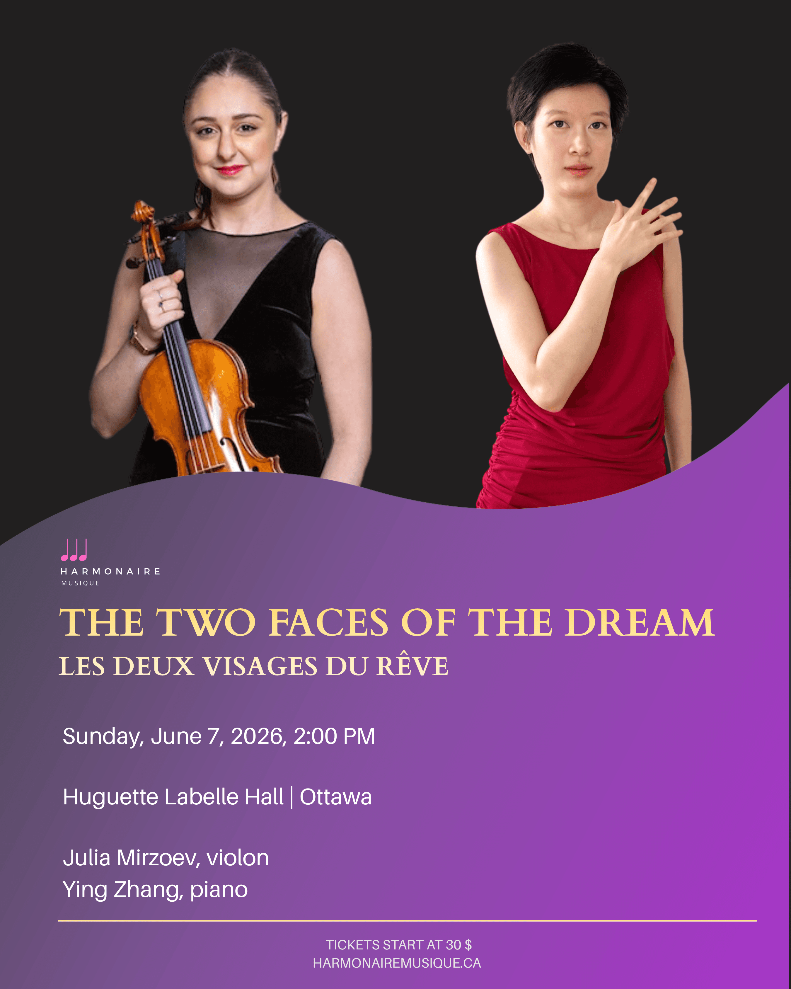 Harmonaire Musique Ying Zhang and Julia Mirzoev