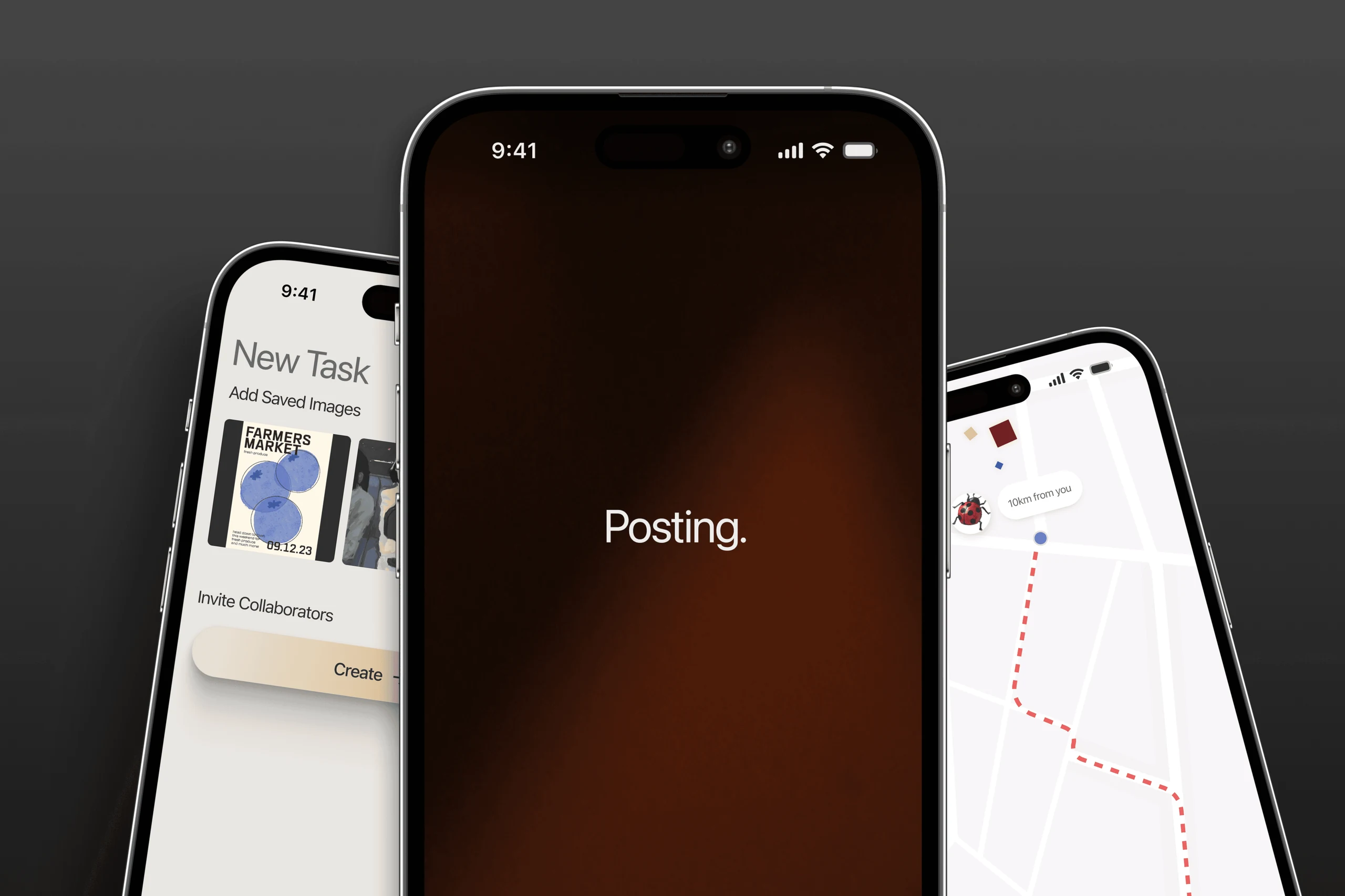 The Wobble moodboard screen shown on a phone at an angle