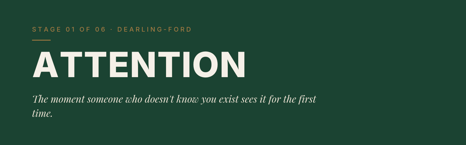 Stage 1 of the marketing funne;: Attention