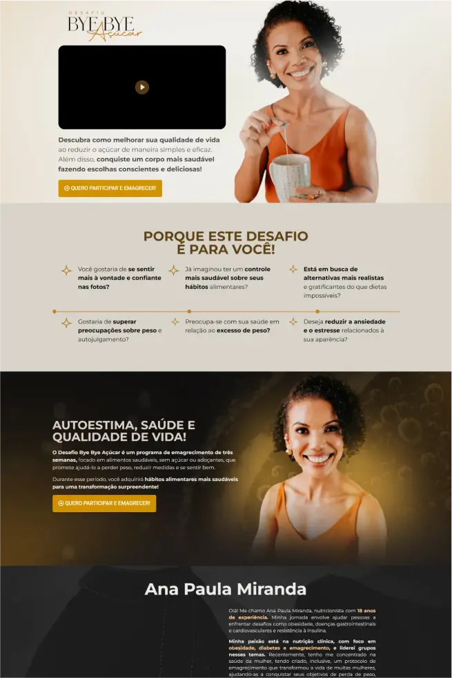 Landing Page Bye Bye Açucar
