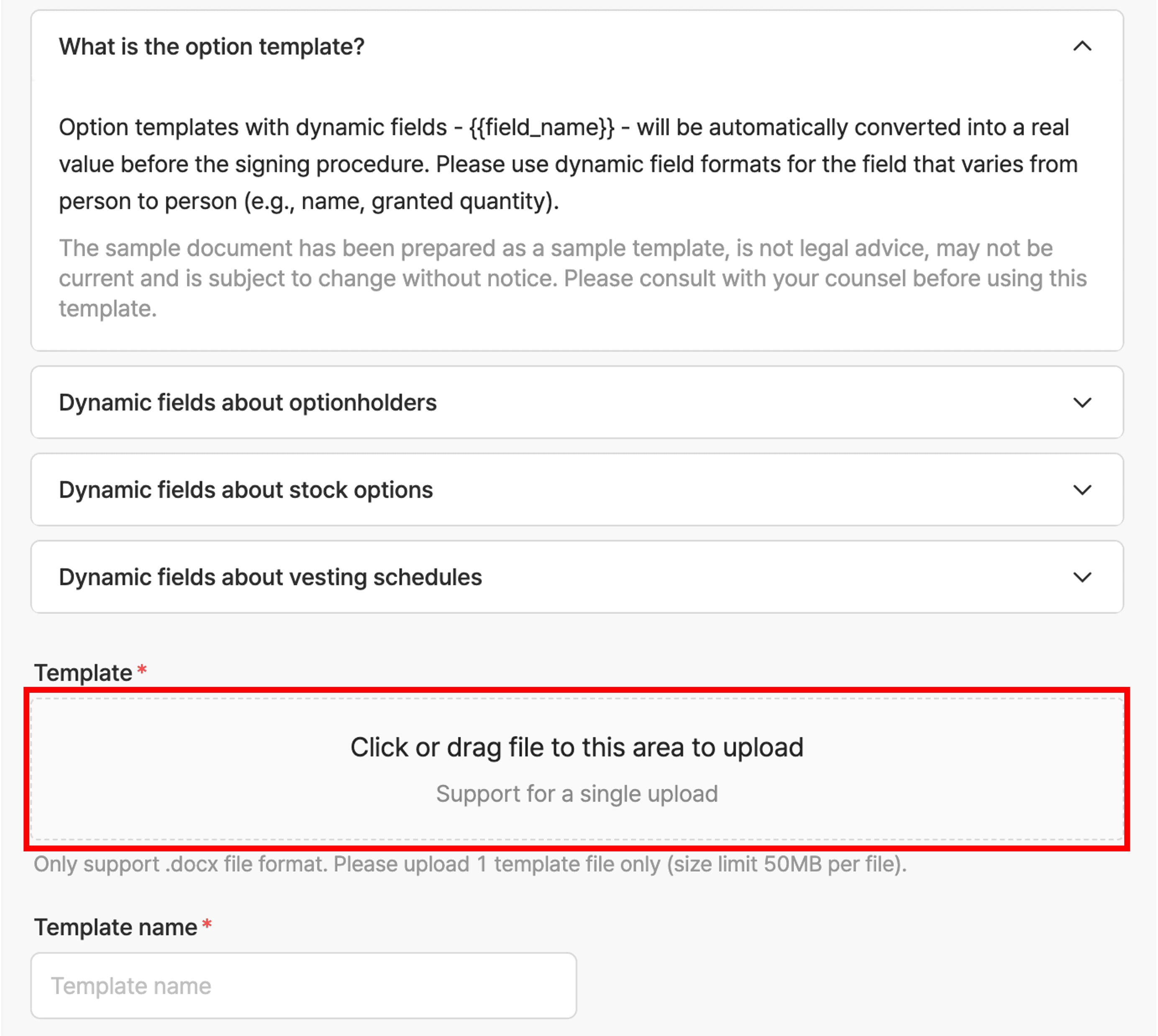 atteched template file