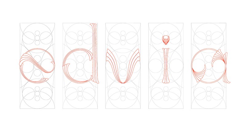 Mikimoto typeface detail
