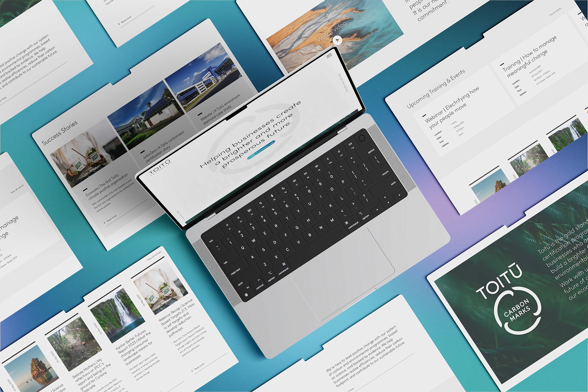 Sections from the Toitū website refresh project