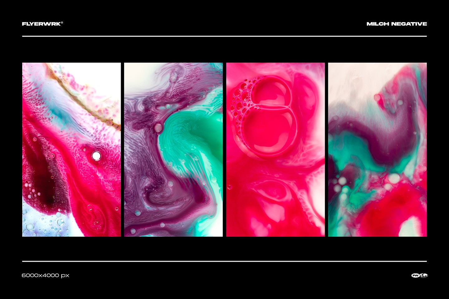 Milch ink in milk textures colored version with vibrant pink and teal high resolution fluid gradients