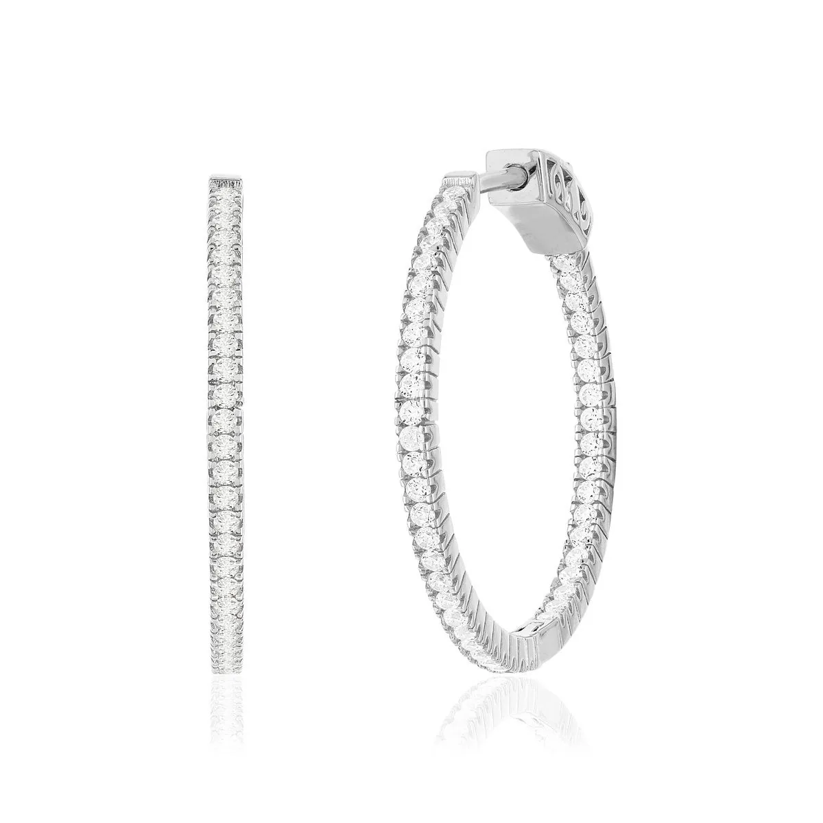 Créoles en argent 925 sertie d'oxydes de zirconium