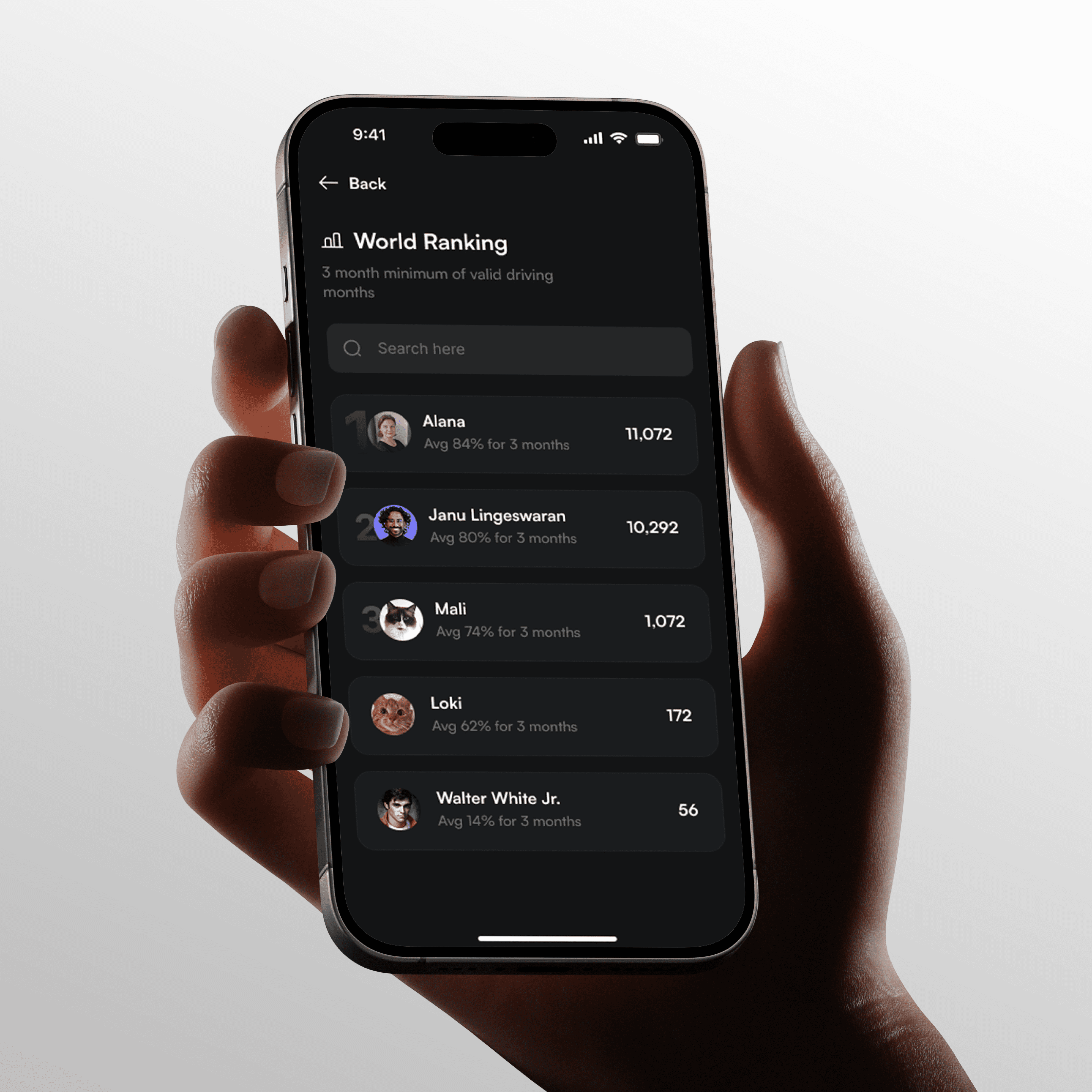 World ranking mobile view