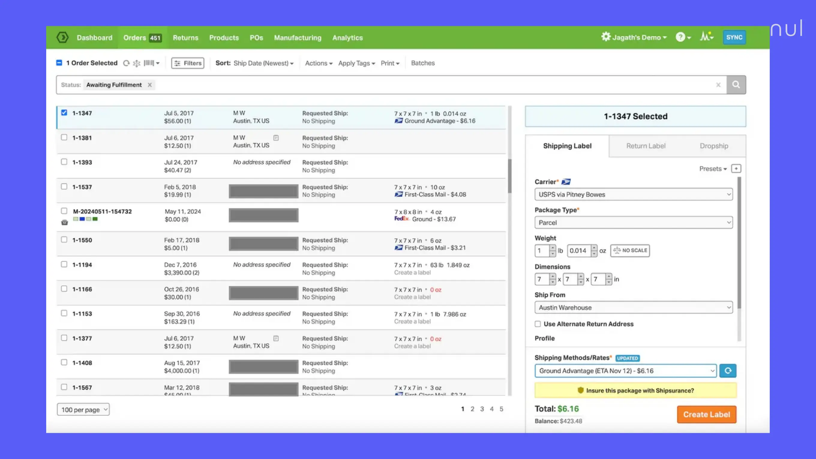 Ordoro is a cloud platform that bridges inventory, shipping, and dropshipping.