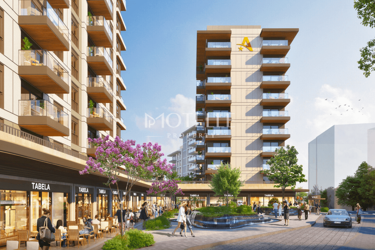 Aerial view of Avrupa Konutları Şişli residence in central Istanbul