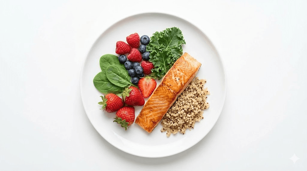 Semaglutide-friendly foods including protein vegetables and healthy grains