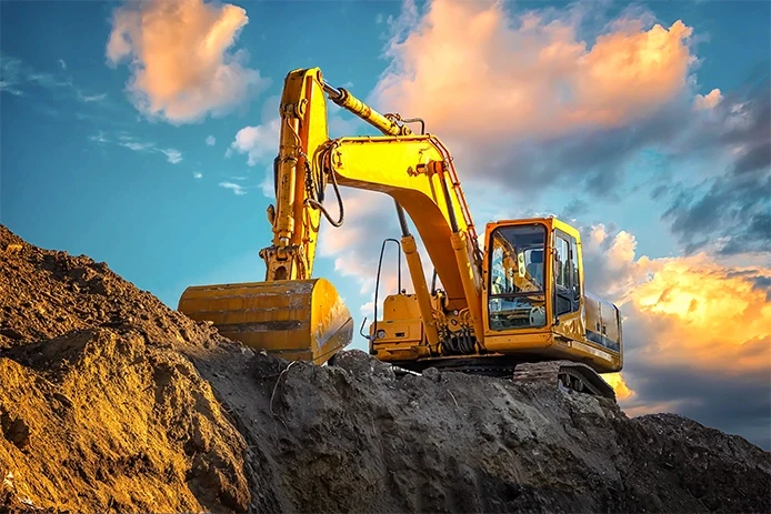 Image of heavy equipment on a construction site accompanying a section about liability in Stockton construction injury cases