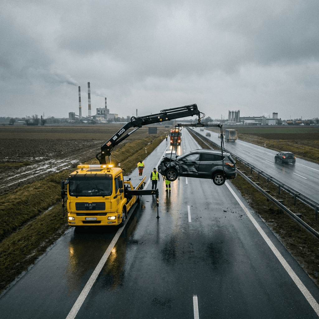 panorama Tarnowa z autostradą A4 w tle