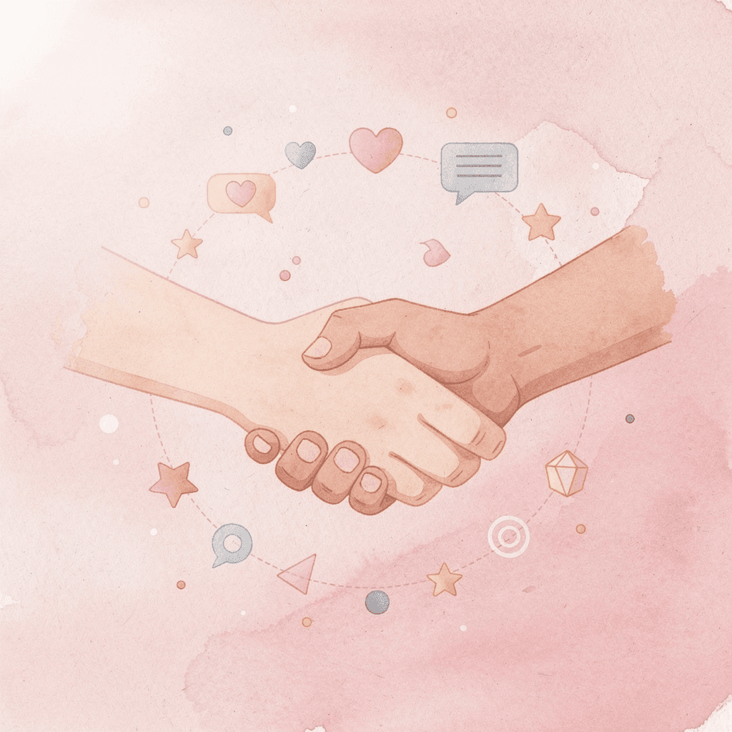 Illustration of hands connecting, representing cultural respect and understanding