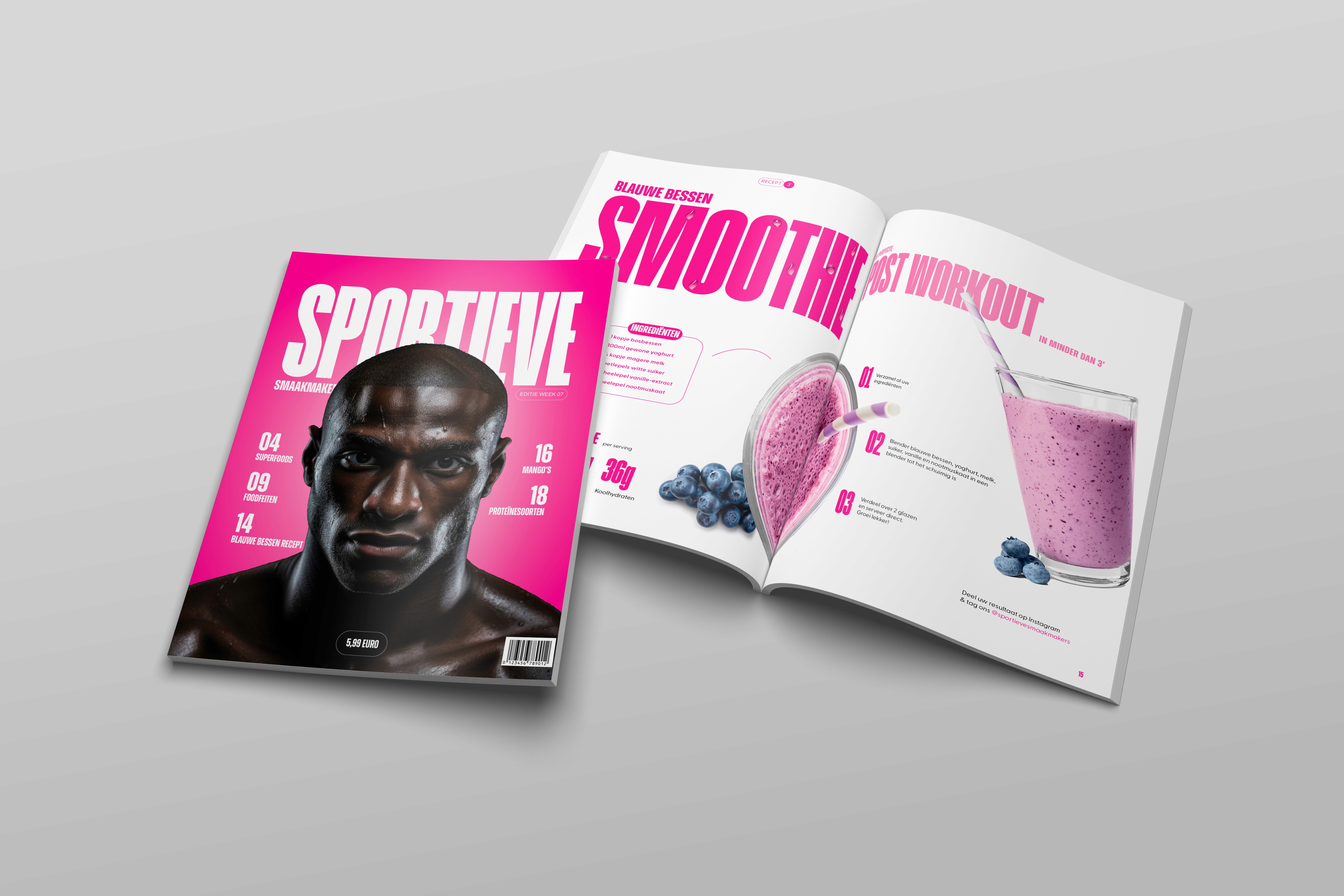 foodmagazine sportieve smaakmakers eindwerk lay out digitale opmaak arteveldehogeschool