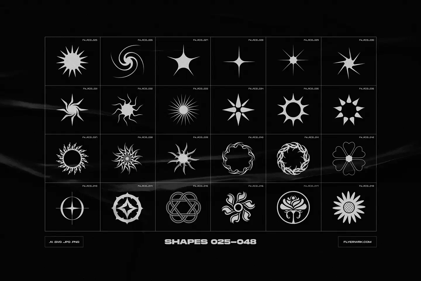 Y2K Abstract Acid Shapes vector icons set 025 to 048 preview