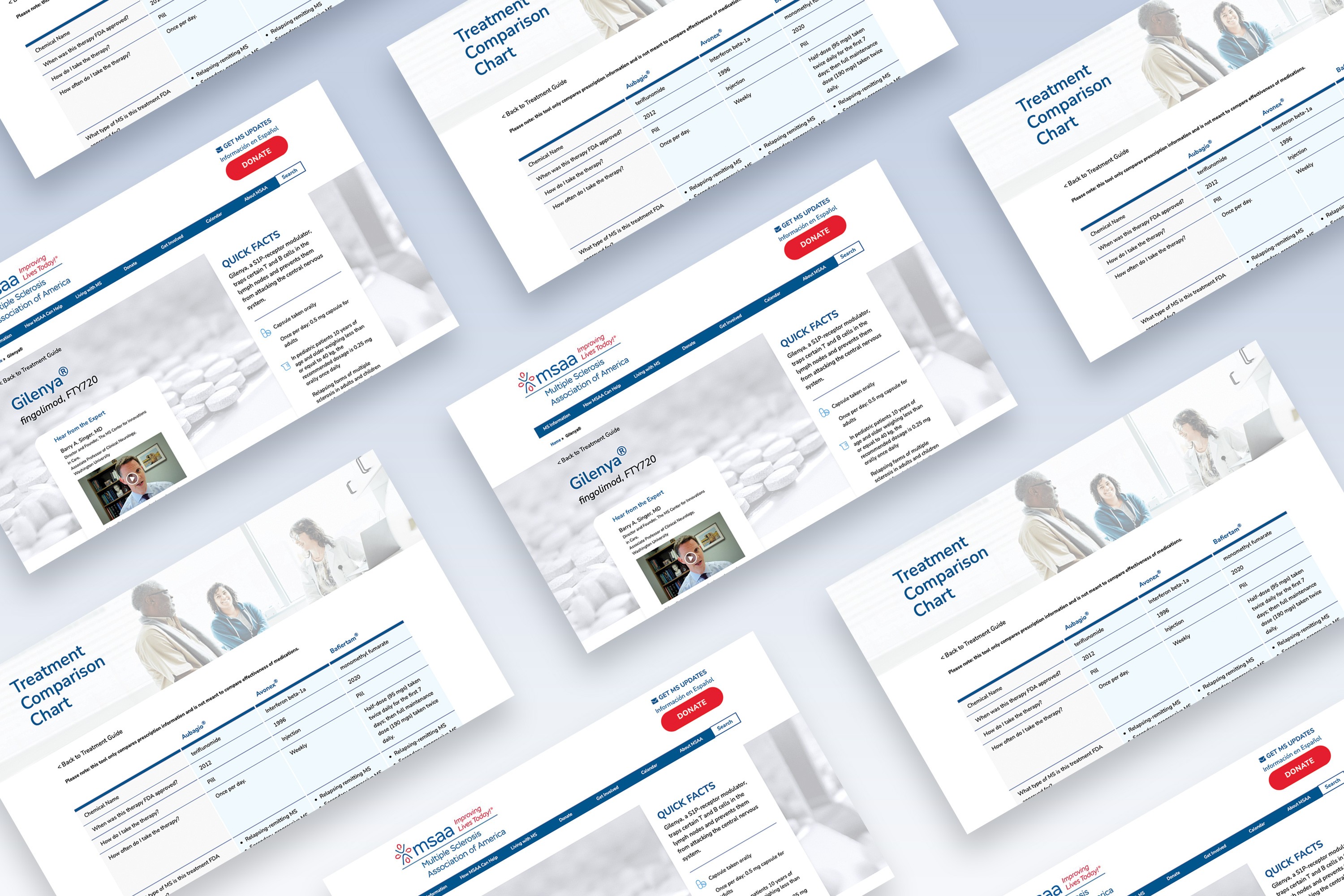 MSAA web pages in grid formation