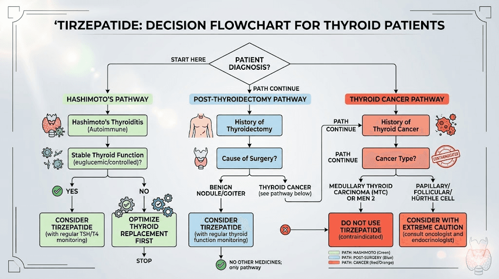Decision guide for thyroid patients starting tirzepatide