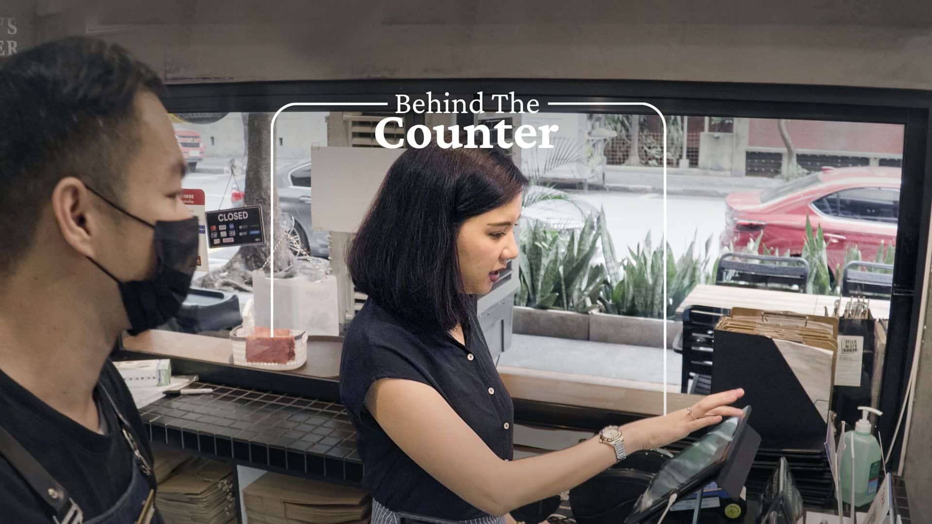 Store staff using a POS system