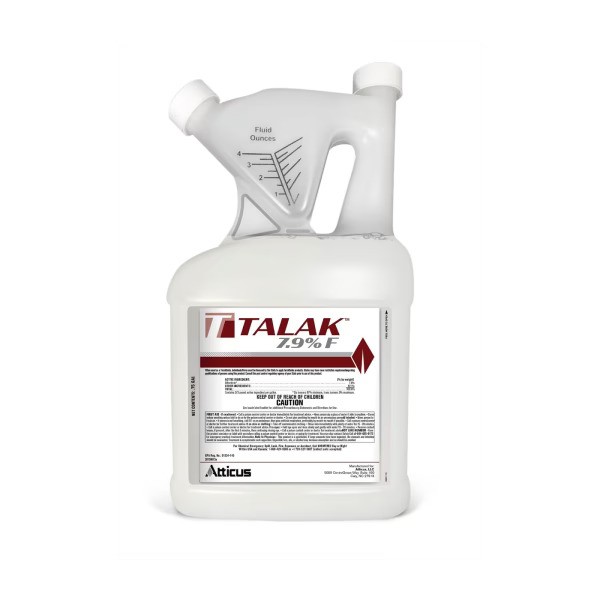 A clear plastic bottle with a handle and a label, containing a cleaning or chemical solution.