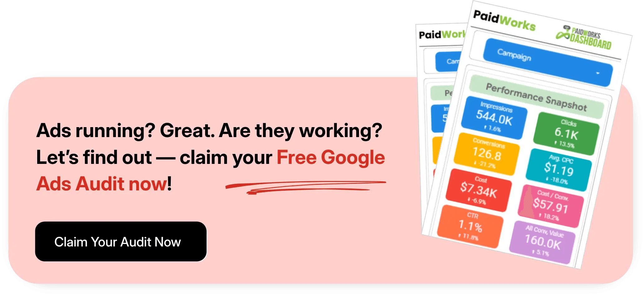 Call-to-action for a free google ads audit 