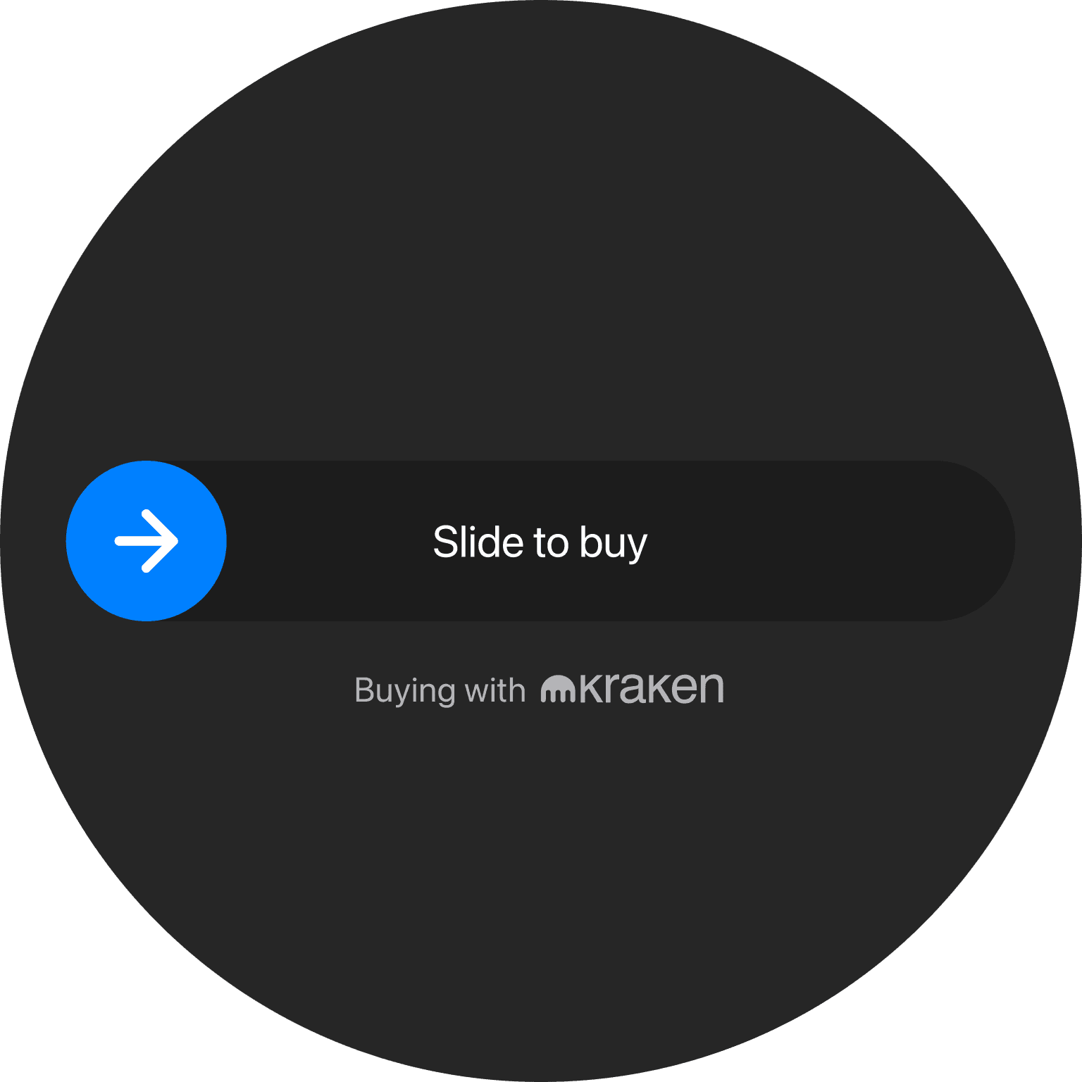 Circular black interface with a blue button labeled "Start" and a text field below indicating "Pushing..."