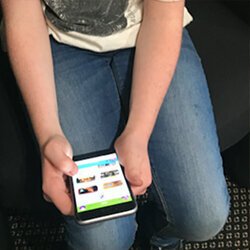 Child testing the Kids app - mobile