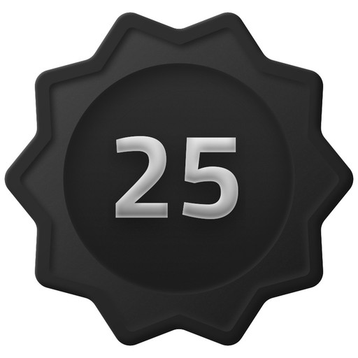 Illustration of 25 years badge