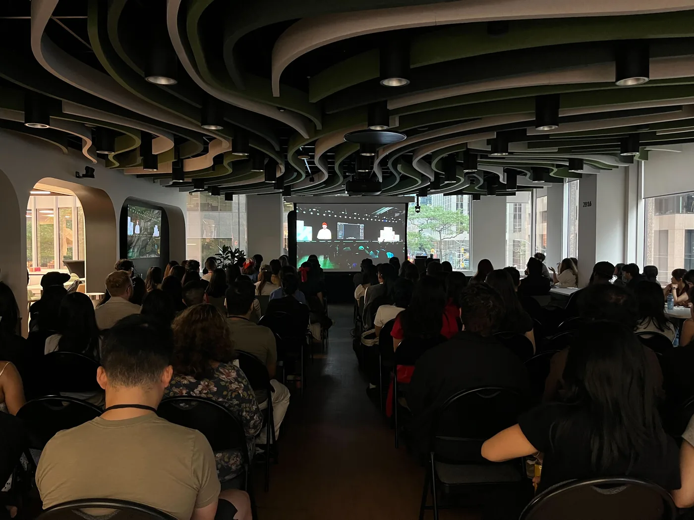 A packed Flexiti town hall