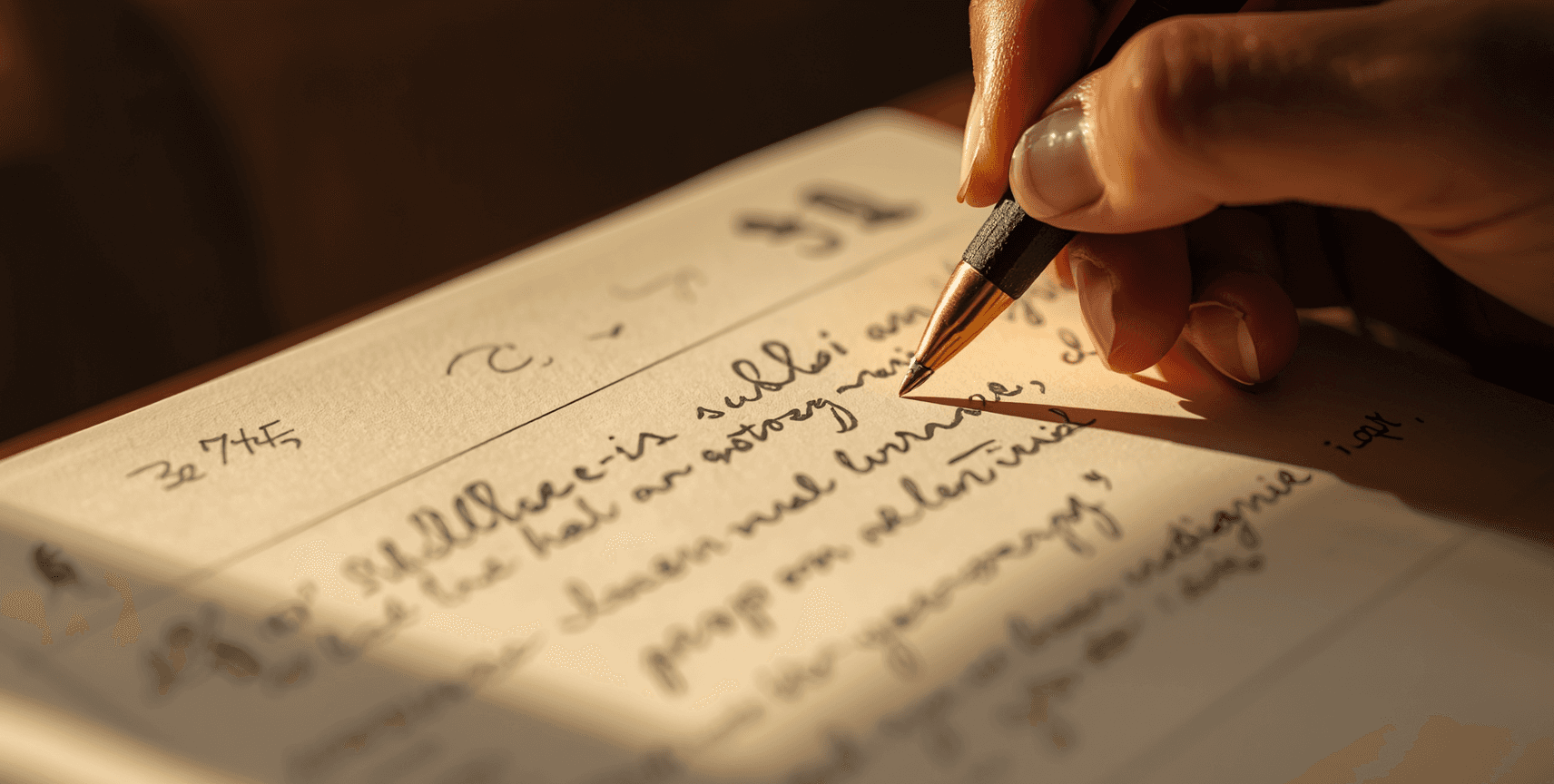 A rustic kitchen scene featuring glass jars of sourdough starter on a wooden table, with a notebook filled with handwritten recipes, a brown bowl of flour, and a beige fabric apron, illuminated by soft natural light from a window.
