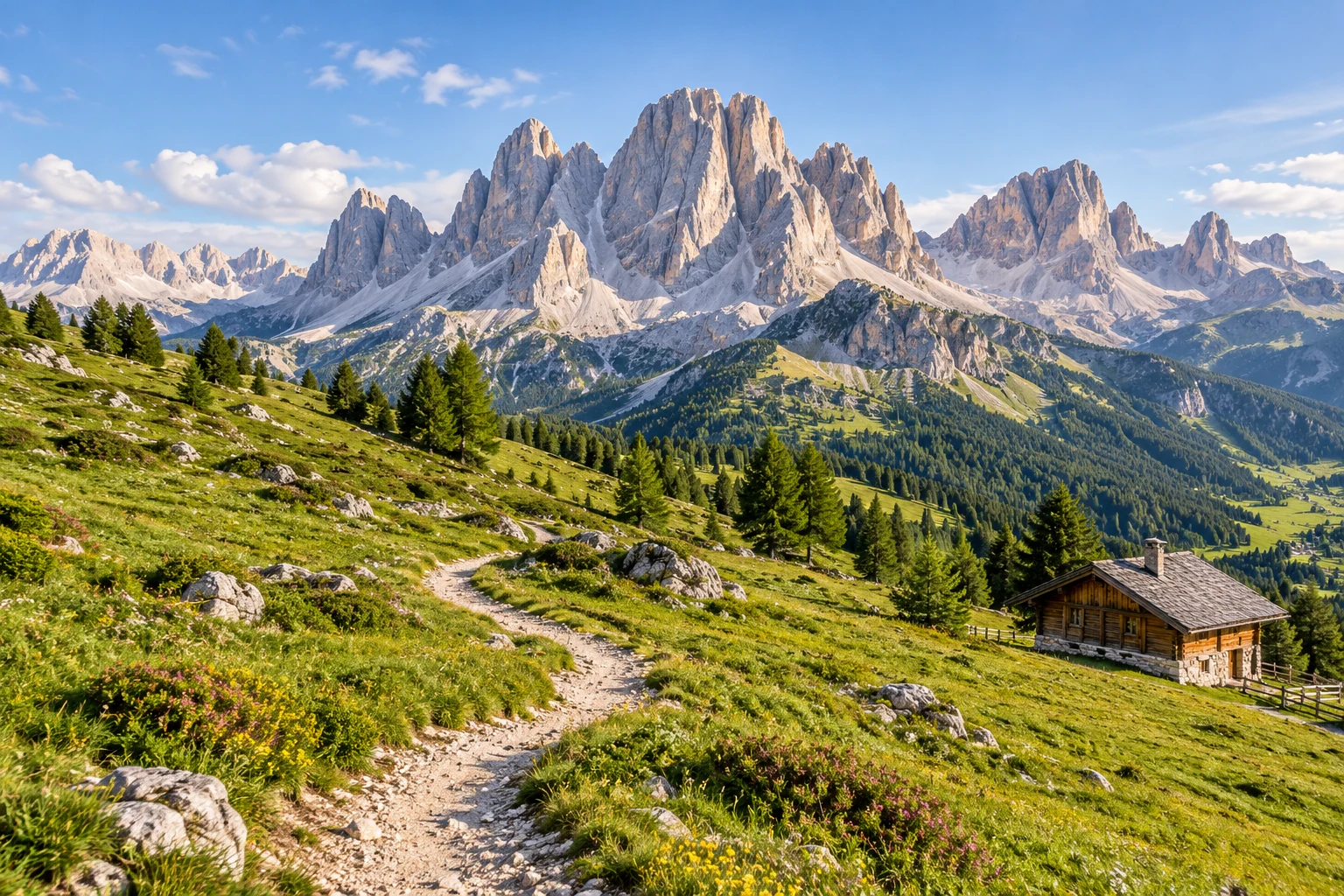 The Dolomites travel illustration